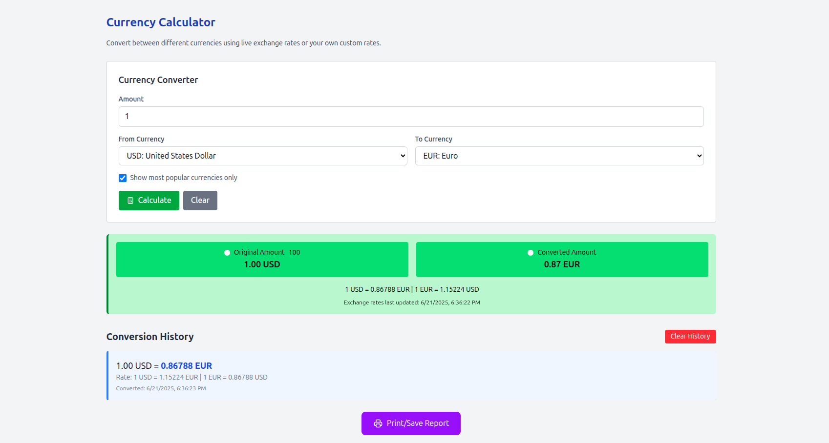 Calculator - Currency Converter