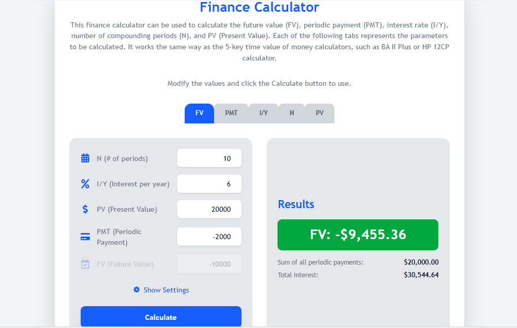 Calculator - 5-Key Financial Calculator