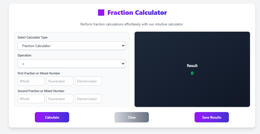 Calculator - Fraction Calculator