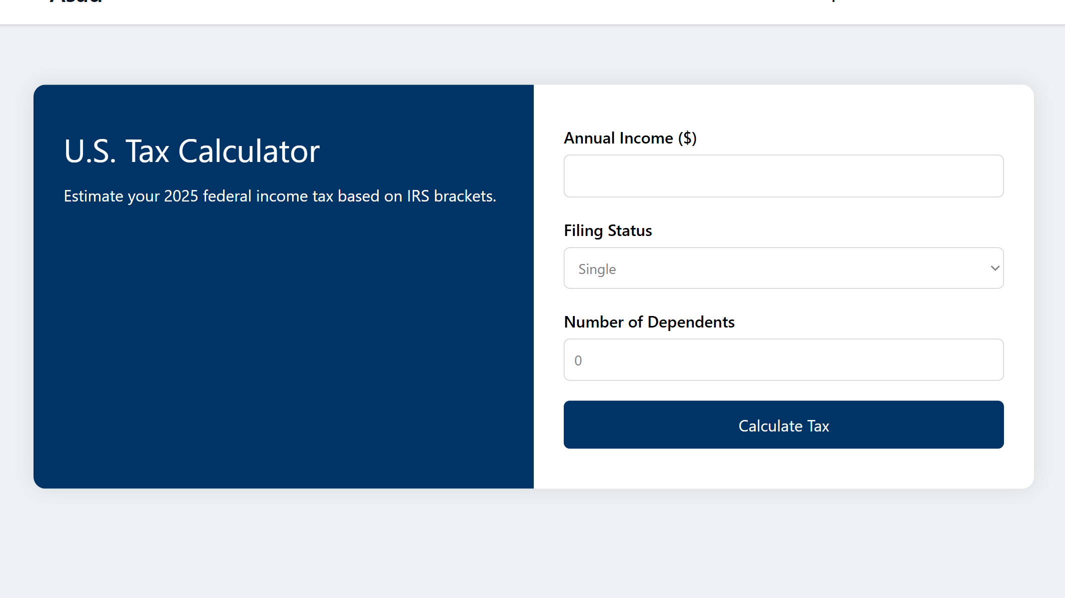 Calculator - Tax Calculator